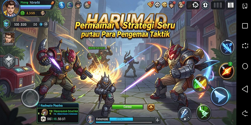 Tampilan gameplay HARUM4D dengan strategi mendebarkan dan grafis menawan.