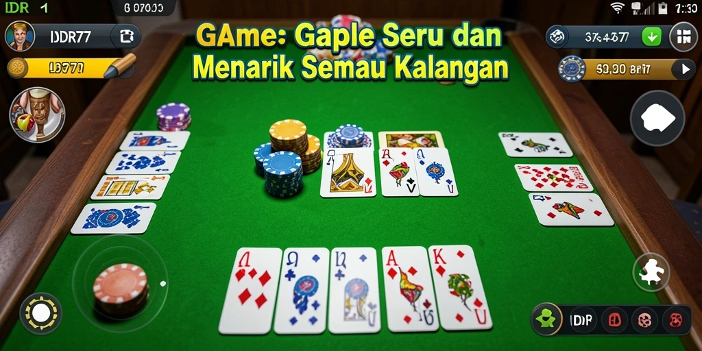 Screenshot IDR77 menunjukkan gameplay Gaple yang seru dan interaktif.