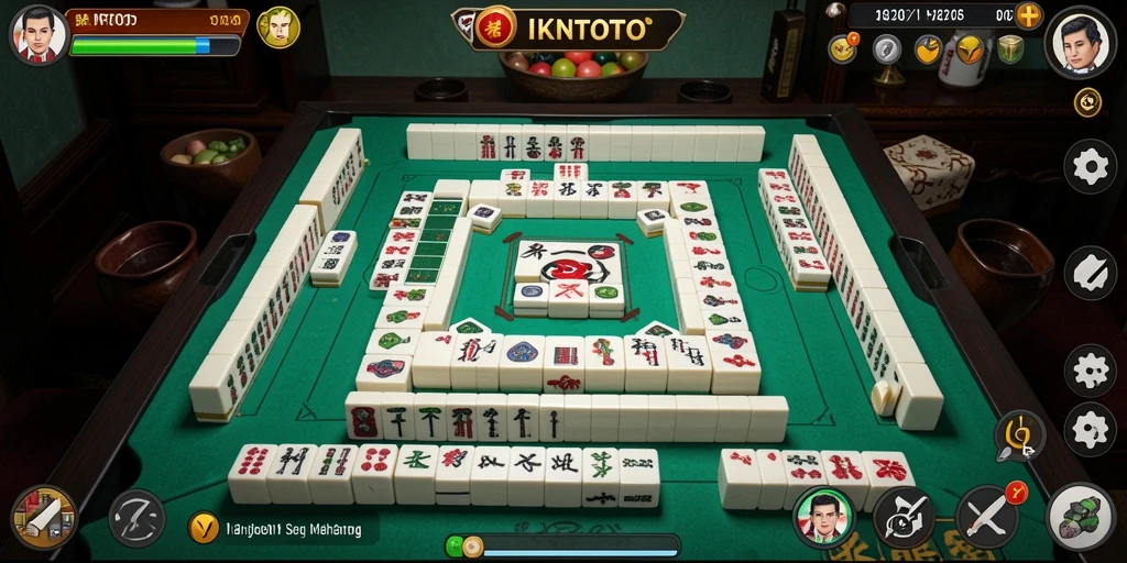 Tampilan gameplay seru dari IKNTOTO, permainan Mahjong mengasyikan.