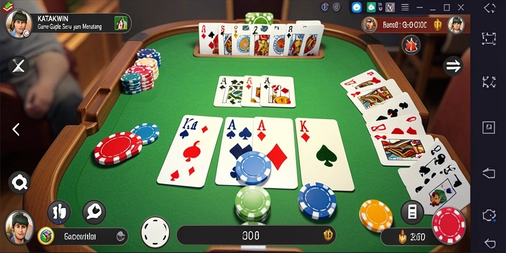 Screenshot gameplay KATAKWIN yang menampilkan keseruan bermain Gaple.