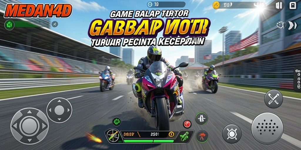 Tampilan gameplay seru balap motor di MEDAN4D.