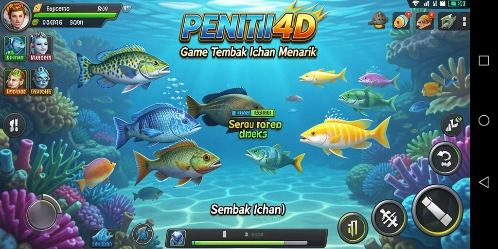 Tampilan gameplay seru dari PENITI4D saat menangkap ikan.