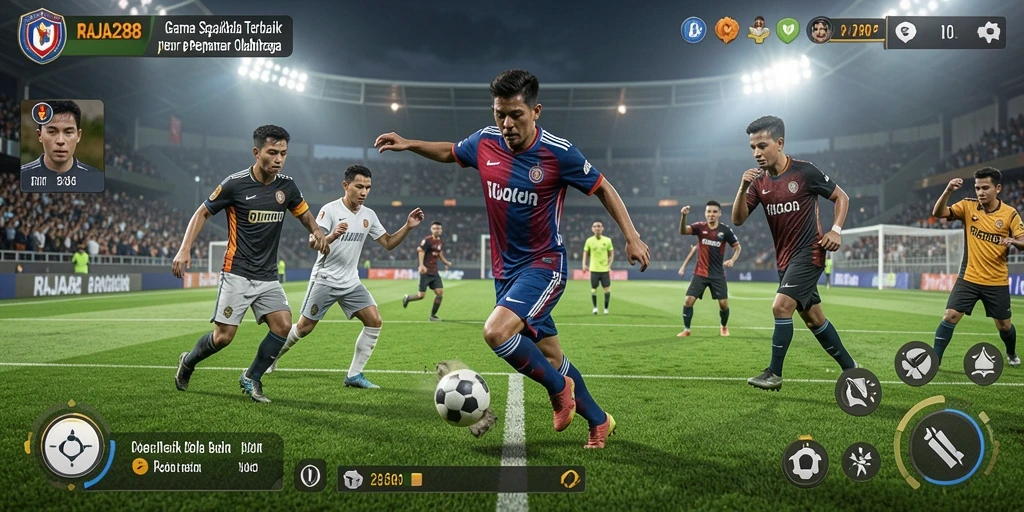 Tampilan menarik dari gameplay RAJA288 dengan aksi sepak bola yang mendebarkan.